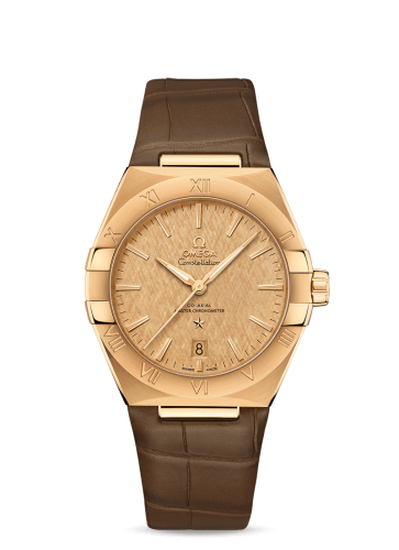 Omega Constellation Master Chronometer 39 Yellow Gold / Champagne / Alligator